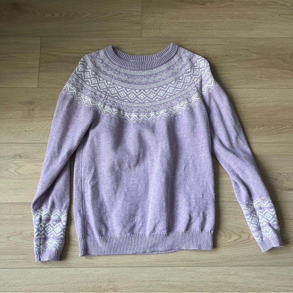 Talbots Purple Fair Isle Sweater